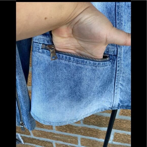 Rebecca taylor DENIM PEPLULM JACKET size 12 - Picture 3 of 9